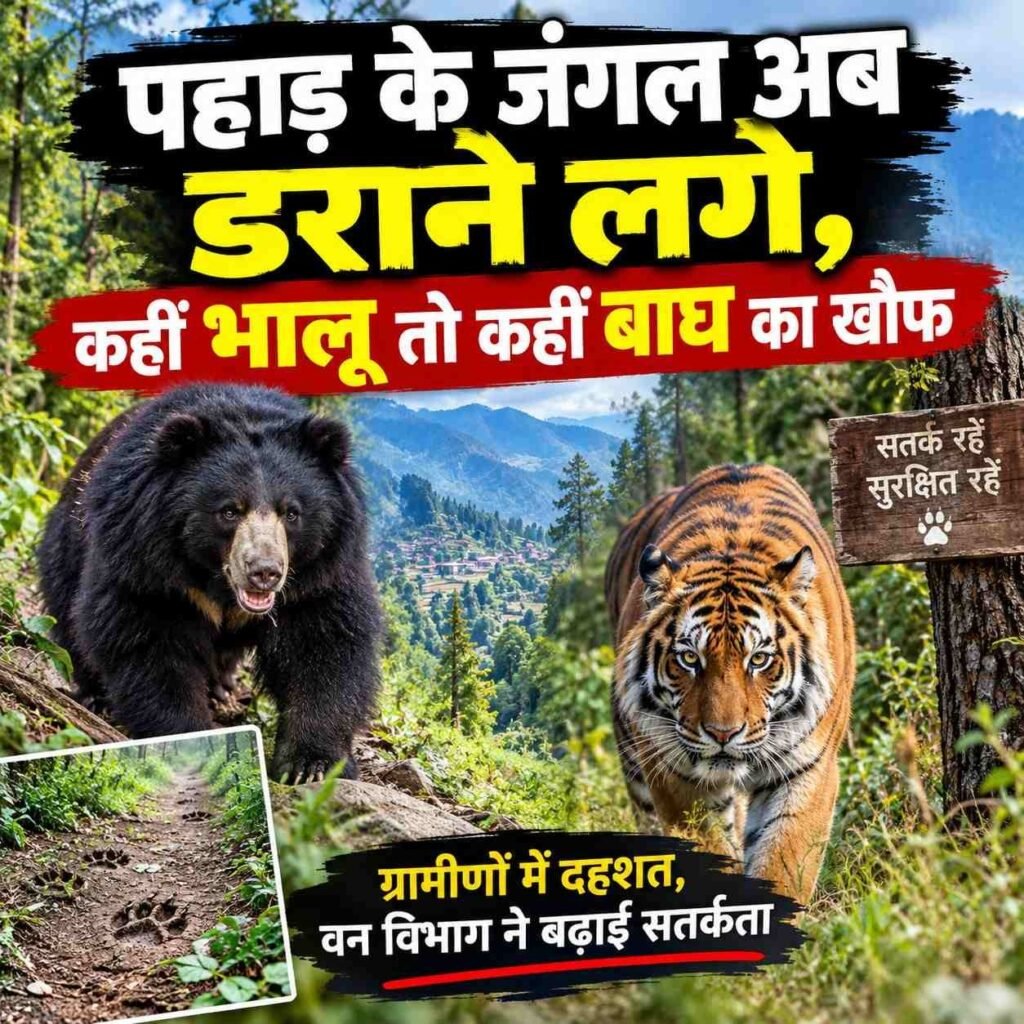 पहाड़ के जंगल अब डराने लगे, कहीं भालू तो कहीं बाघ का खौफ